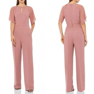NWT REISS Scarlet Chiffon Rosewater Flutter Sleeve Jumpsuit Romper